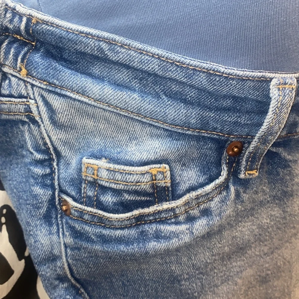 MATERNITY MOM JEANS SZ M BLUE DENIM - Picture 5 of 16